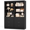 Aheaplus 71'' Tall Storage Bookcase, Bookshelf with 3-Tier Open Shelves and 3 Drawers, Wood Storage Cabinet - 2 of 4