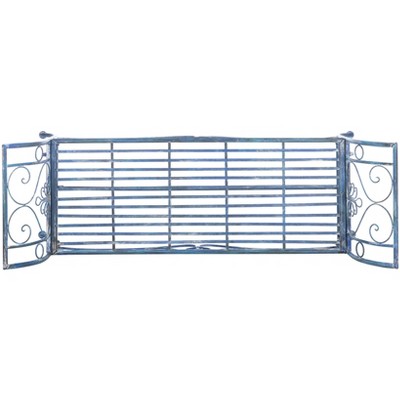 Victorian Elegance 51-inch Mossy Blue Wrought Iron Garden Bench