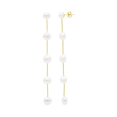 Adornia 14k Gold Plated Freshwater Pearl Sweeper Earrings