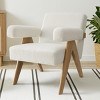Morgan Accent Chair With Arms,22.5" Wide Lounge Armrest Linen Accent Chair,Upholstered Seat and Back With V Shape Solid Wood Legs-Maison Boucle - 2 of 4