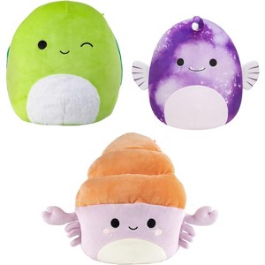 Squishmallows 8" Angler Fish, 10" Hermit Crab & Turtle 3-Pack Sealife Squad Plush- Collectible Sea Fish Stuffed Animal Toy-Gift for Kids, Girls & Boys - 1 of 4