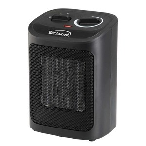 Brentwood 1,500-Watt-Max Portable Ceramic Space Heater and Fan, Black, H-C1603BK - 1 of 4