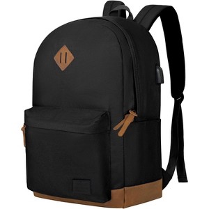 Anti-Theft Laptop Backpack w/ USB Port - Water-Resistant, Fits 17.3" (Black) - 1 of 4