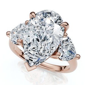 Pompeii3 5 1/2Ct Pear & Heart Certified Diamond Engagement Ring 14k Gold or Pt Lab Created - 1 of 4