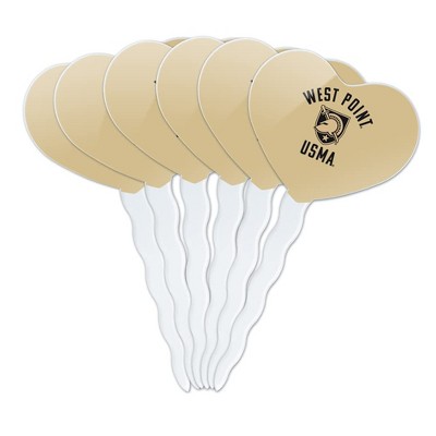 US Military Academy Black Knights Heart Love Cupcake Picks Toppers Decoration Set of 6
