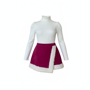 Cozy Long Sleeve Top and Faux Suede Berry Skort Set Mia Belle Girls - 1 of 4