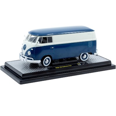 1960 Volkswagen Delivery Van Blue and White Limited Edition to 6650 pieces Worldwide 1/24 Diecast Model Car by M2 Machines