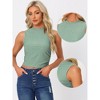 Allegra K Women's Sleeveless Mock Neck Slim Fit Side Ruched Eyelet Crop Summer Tank Top - 2 of 4