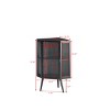 GlasFlength Bathroom Storage Cabinets Modern Corner Cabinet with Glass Doors Storage Shelves for Bathroom Living Room, Black, 22.25"*16.54"*31.5" - 4 of 4