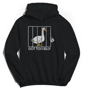 Rerun Island Men's Got Too Silly Long Sleeve Graphic Cotton Sweatshirt Hoodie - 1 of 4