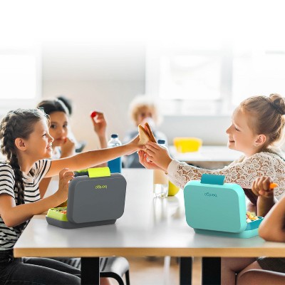 Bentgo Pop Leak Proof Bentgo - Style Lunch Box with Removable Divider - Charcoal/Lime: Solid Pattern, Leakproof, ABS Material