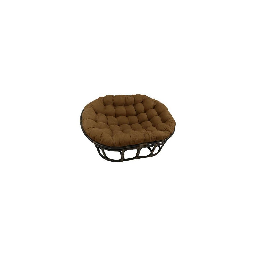 Photos - Chair 63"x45" Double Papasan with Micro Suede Cushion Saddle Brown - Internation