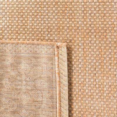 Natural and Gold Rectangular Synthetic Indoor/Outdoor Area Rug