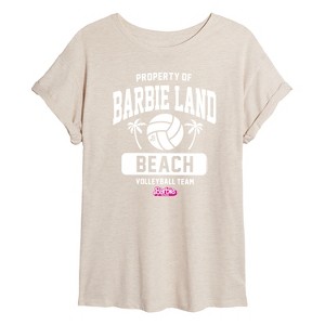 Women's - Barbie - Property of Barbie Land Beach Volleyball Oversized Graphic T-Shirt - 1 of 4