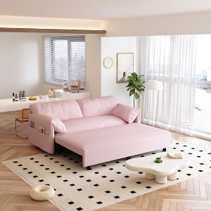 NicBex Couches for Living Room 63.8" Pull-Out Sofa Bed Multi-Functional Velvet Loveseat Sleeper Sofa Bed with Side Storage for Apartment - 1 of 4