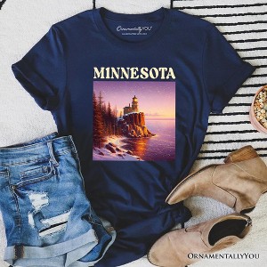 Scenic Minnesota State Split Rock Lighthouse T-Shirt, Lake Superior Landmark Tee and Travel Souvenir | OrnamentallyYou - 1 of 4