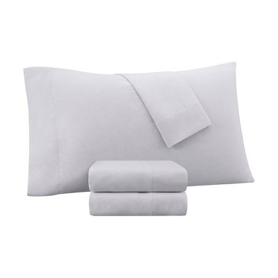 Light Grey Twin Microfiber Cooling Sheet Set with Pillowcase