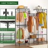 Heavy Duty Clothes Rack Portable Closet - Adjustable Wardrobe with 4 Hang Rods & 8 Shelves, Freestanding Clothing Rack Organizer - 4 of 4