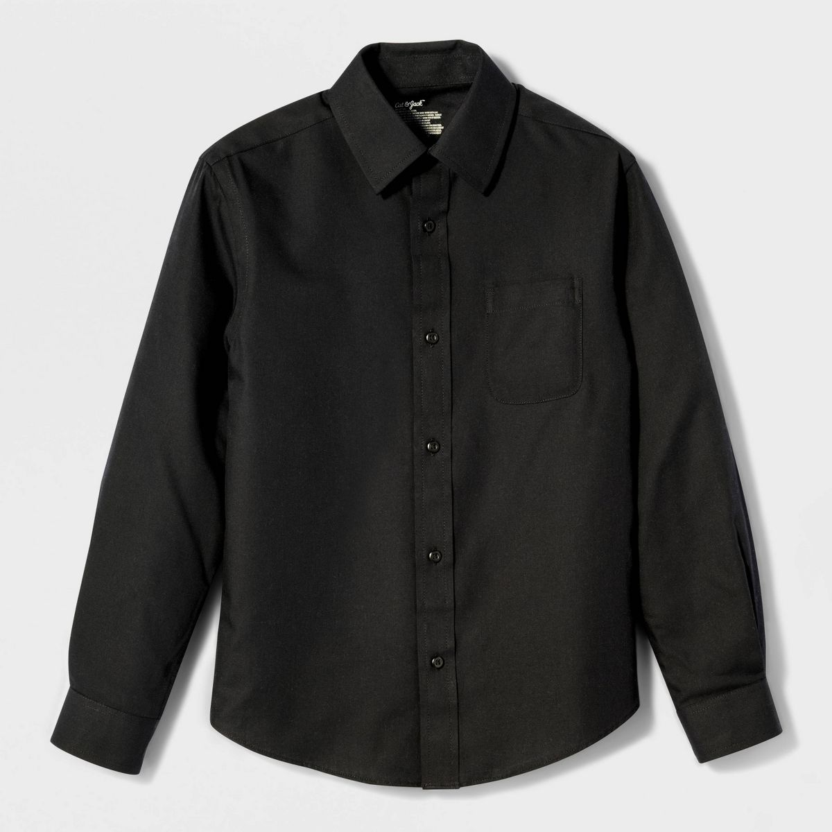 Boys' Long Sleeve Button-Down Dress Shirt - Cat & Jack™ Black - thumbnail 2