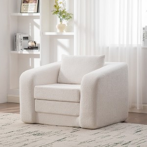 Hrinhom 40.1"W Accent Chair,Convertible Single Sofa Bed with Pillow - 1 of 4