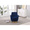 TIRAMISUBEST Velvet Swivel Barrel Chair, Accent Armchair with Gold Stainless Steel Base, Comfy Round Reading Chair for Living Room, Bedroom (Navy) - 4 of 4