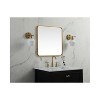 Elegant Lighting Soft corner metal square mirror 24x24 inch in Brass - 3 of 4