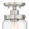 360 Lighting Devonshire Modern Farmhouse Ceiling Light Semi Flush Mount Fixture 6" Wide Brushed Nickel Clear Glass Open Bottom Shade for Bedroom House - 3 of 4