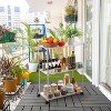 Kitchen Steel Utility Cart, 3 Tiers Rolling Utility Cart with Adjustable Storage Rack & Handle - 3 of 4