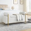 FONTOI Storage Ottoman Bench with Cylindrical Arms, End of Bed Bench, Foot Rest for Living Room Entryway, White, 17"*17"*44" - 4 of 4
