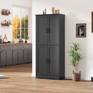 70" Tall Kitchen Pantry Cabinet, Freestanding Storage Cabinet with 4 Doors and Adjustable Shelves, for Dining Room, Bathroom, Living Room - 1 of 4