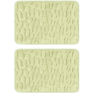 Unique Bargains Soft Non-Slip Water Absorbent Memory Foam Bathroom Mats 2 Pcs - 1 of 4