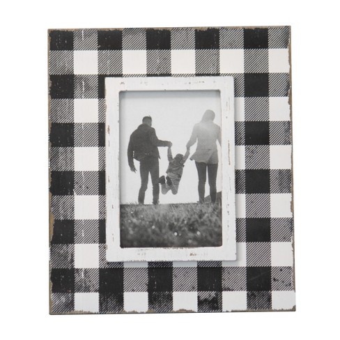 4x6 Inch Bordered Picture Frame White Wood, MDF, Metal & Glass by Foreside  Home & Garden