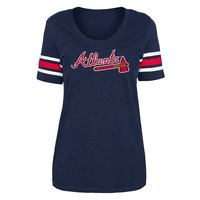 MLB Genuine Merchandise Womens M ATLANTA BRAVES T-Shirt Blue