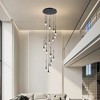 BAOURE Modern Black Crystal Chandelier for High Ceiling, 16 Light 19.7in Raindrop Crystal Chandeliers Dimmable LED Pendant Light for Staircase Foyer - 4 of 4