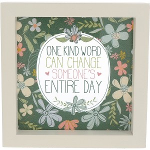 Pavilion Gift Company - Word - 5" x 5" Framed Glass Plaque - Wall Sign Panels - 1 of 4