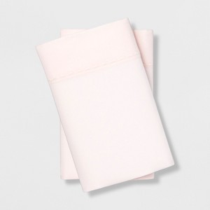 Standard 400 Thread Count Cotton Performance Pillowcase Set Light Pink - Opalhouse