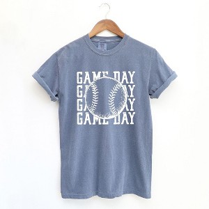 Simply Sage Market Women's Distressed Game Day Baseball Short Sleeve Garment Dyed Tee - 1 of 4