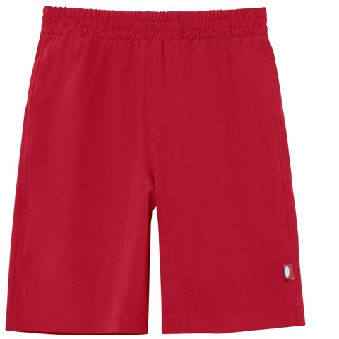 City Threads Boys UPF 50+ Soft Stretch Below the Knee Swim Board Shorts | Red - 20Y