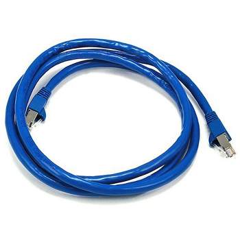 Monoprice Cat7 7ft Blue Patch Cable Double Shielded (S/FTP) 26AWG 10G Pure  Bare Copper Snagless RJ45 Entegrade Series Ethernet Cable
