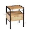 NicBex Modern Nightstand Bedside End Table with Rattan Woven Drawer for Bedroom & Living Room - 3 of 4