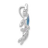 Black Bow Jewelry Sterling Silver and Created Opal Sea Turtles Pendant - 2 of 4