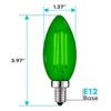 Luxrite E12 LED Filament Green Light Bulb, 4.5W (40W Equivalent), Colored Glass Candelabra Bulb, UL Listed, E12 Base, Indoor Outdoor 3 Pack - 3 of 4