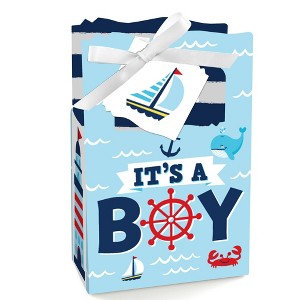 Big Dot of Happiness Ahoy It's a Boy - Nautical Baby Shower Favor Boxes - Set of 12 - 1 of 4