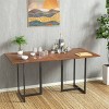 Costway 63'' Console Dining Table Rectangular Kitchen Table w/ Metal Frame and Wood Top - 4 of 4