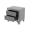 Nightstand, Side Tables Bedroom With 2 Drawers, Metal Legs, Mid Century Velvet Bedside Table, Fully Assembled Except Legs And Handles - 4 of 4