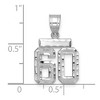 Black Bow Jewelry 14k White Gold, Varsity Collection, Small D/C Pendant, Number 60 - 2 of 3