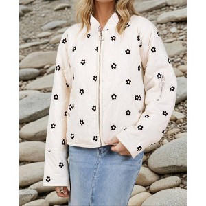 Women's Tory Flower Accent Puff Jacket - LOVELO - 1 of 4