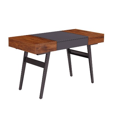 Expandable Modern Desk With Storage Mahogany - Techni Mobili : Target