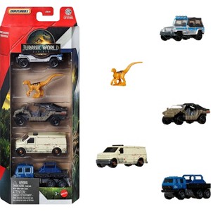 Matchbox Jurassic World Rebirth 5pk 1:64 Scale Die-Cast Toy Cars with 1 Dinosaur (Styles May Vary) - 1 of 4