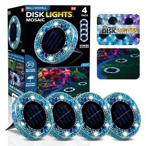 Bell + Howell 6 LED Round Mosaic Solar Powered Disk Lights with Auto On/Off - 1 of 4